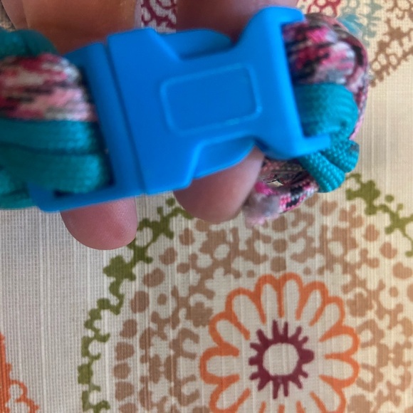 Pink blue Utility para cord gorpcore trail hiking camping survival bracelet - Picture 4 of 5